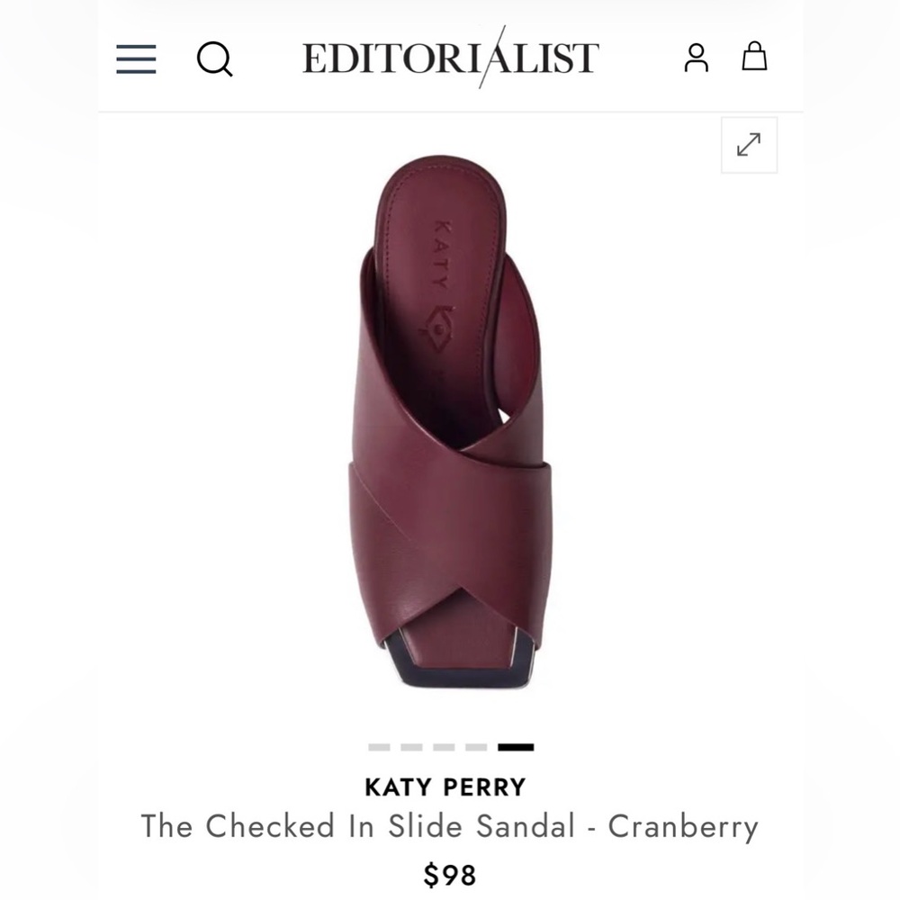 7.5 NEW Katy Perry Collections Size Slide Cranberry Sandals BNIB! - Picture 3 of 12